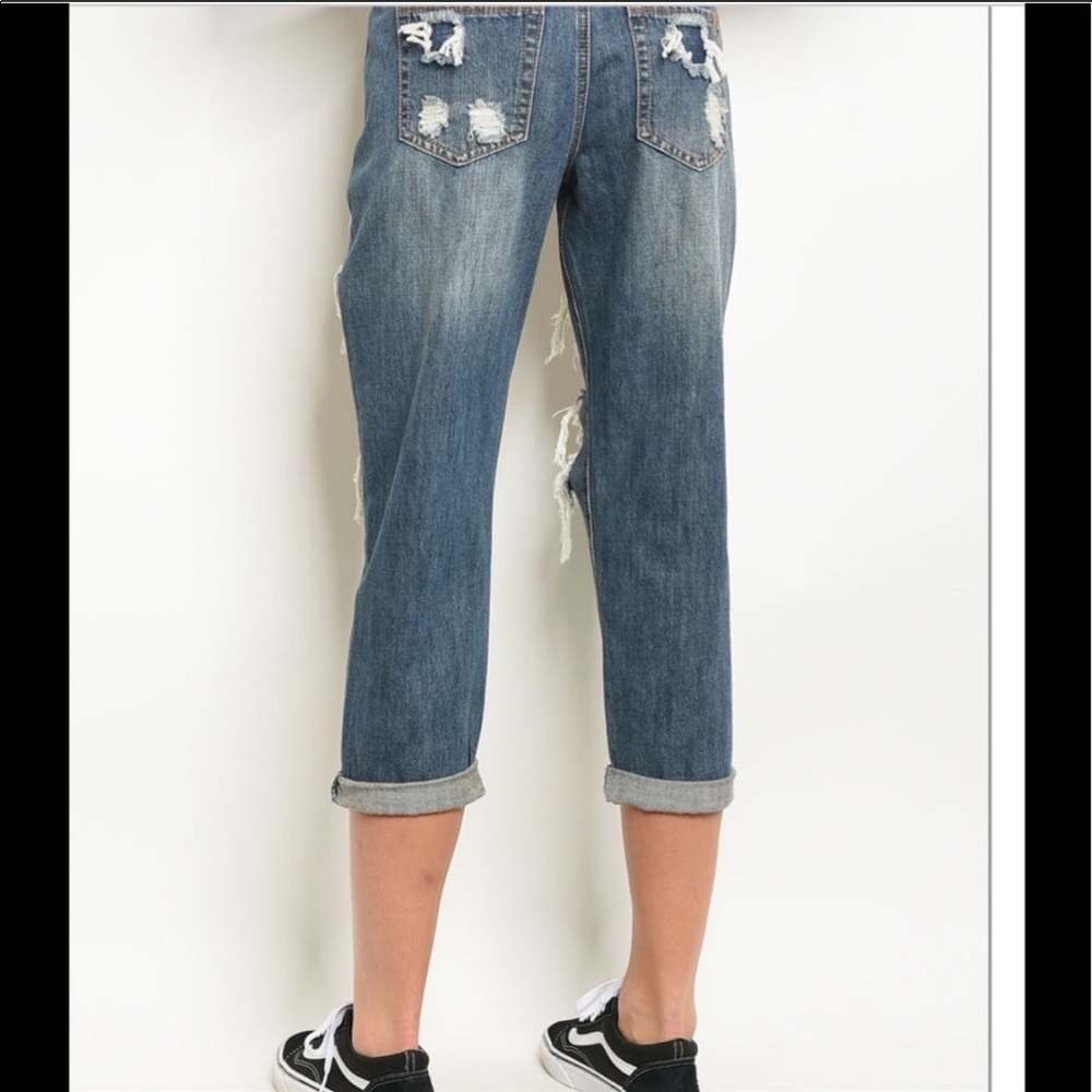 Distressed Capri pants 109% cotton - Picture 2 of 7